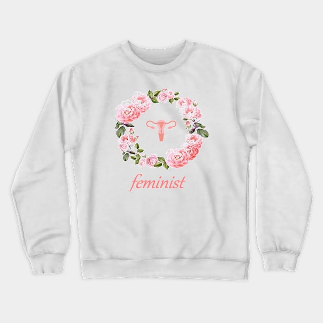 floral feminism Crewneck Sweatshirt by junimond